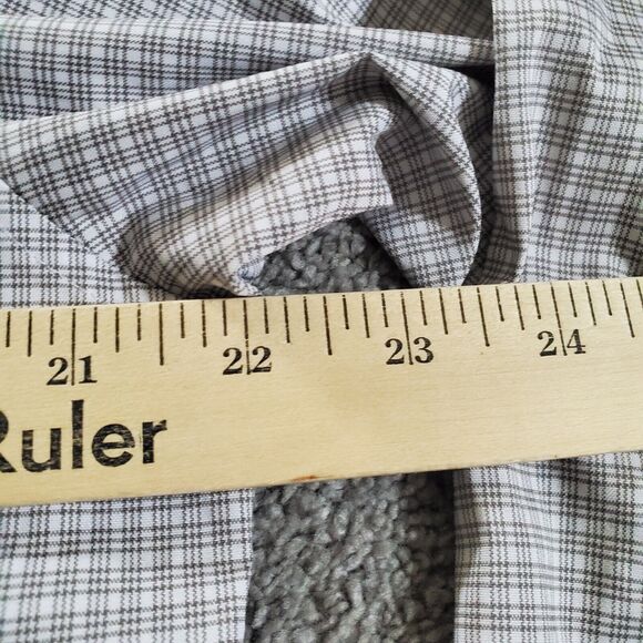 Ministry Of Supply Shirt Mens Large Gray Button Up Checks Vented Performance - Picture 9 of 11